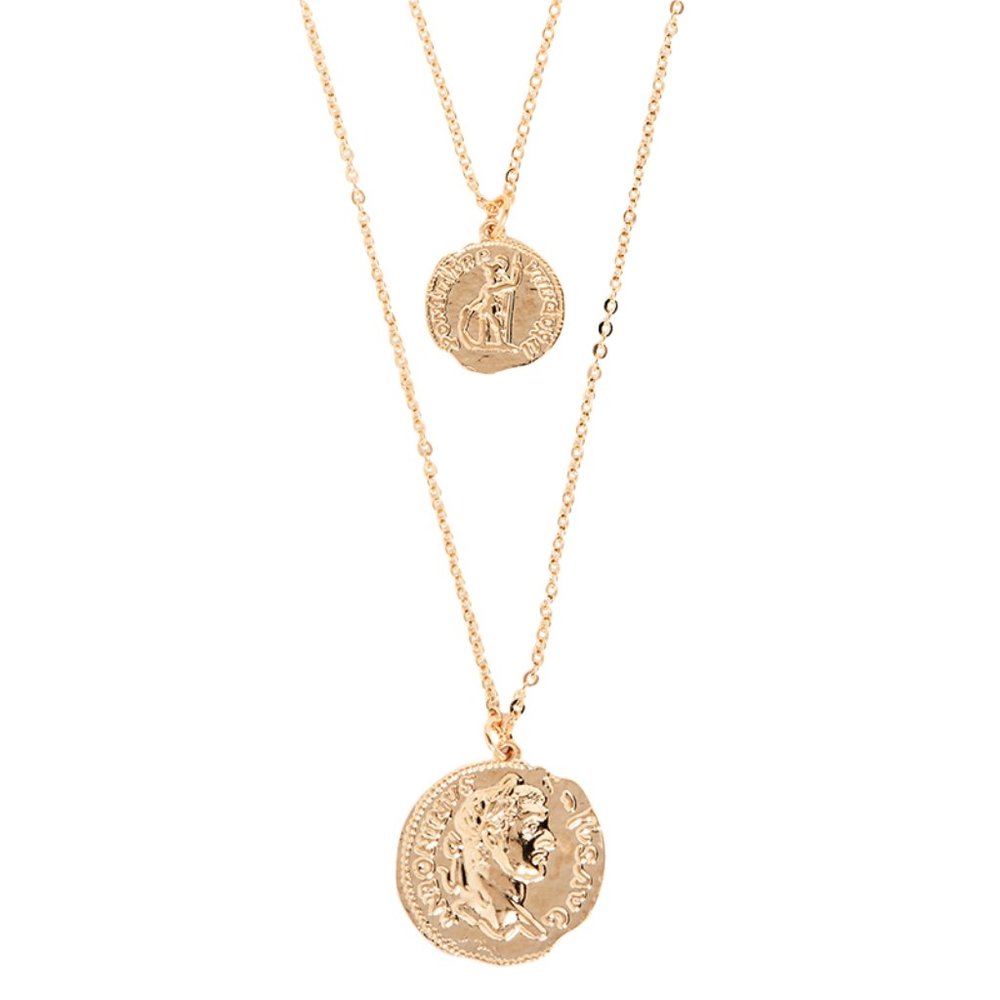 Shashi Double Coin Medallions Necklace